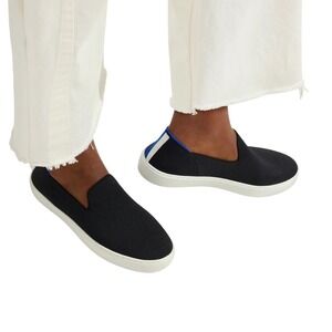 Rothy's The Flat Shoes Navy Blue Knit Slip‎ On Loafers Women's Size 6.5